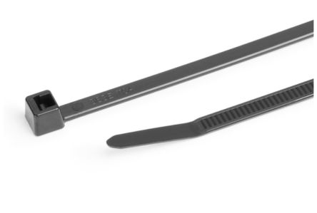 HellermannTyton Cable Ties, Inside Serrated, 387mm x 7.6 mm, Black Polyamide, Pk-100 [111-00447]; 354-563