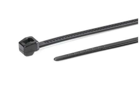 HellermannTyton Cable Ties, Outside Serrated, 385mm x 7.6 mm, Black Polyamide, Pk-100 [118-00174]; 354-567