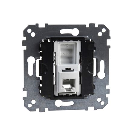 Schneider Electric Black Telephone Socket 4-way [MTN463501]; 357-091