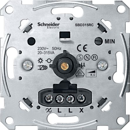 Schneider Electric 2 Way 1 Gang Dimmer Switch, 230V, 315W [MTN5136-0000]; 357-095