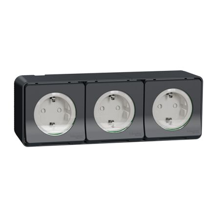 Schneider Electric Mureva Styl Anthracite Plug Socket, 2 Poles, 16A, Schuko [MUR36038]; 357-110