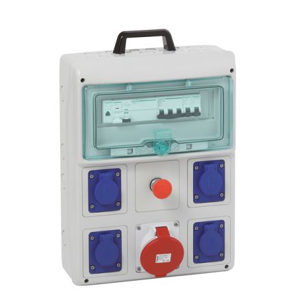 Schneider Electric, Mureva IP44 Light Grey Surface Mount 2P + E Industrial Power Socket, Rated At 63A [PFR10106]; 357-152