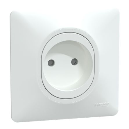 Schneider Electric Ovalis White Plug Socket, 2 Poles, 16A [S321033]; 357-247