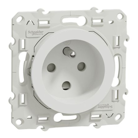 Schneider Electric Odace 2011 White Plug Socket, 2 Poles, 16A, French 2P [S520099]; 357-251