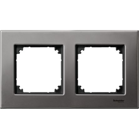 Schneider Electric Grey 2 Gang Light Switch Cover [MTN403214]; 357-322