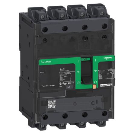 Schneider Electric PowerPact Thermal Magnetic Circuit Breaker - PowerPacT 4 Pole 690V Voltage Rating Clip-On, 100A [BJL46100LU]; 357-332