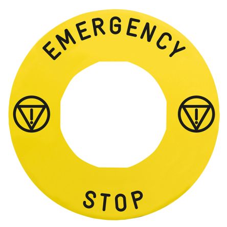 Schneider Electric Marking Accessory for Use with Pushbuttons, EMERGENCY, Emergency Stop [ZBY9330T]; 357-376