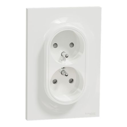 Schneider Electric Odace 2011 White Plug Socket, 2 Poles, 16A, French 2P [S521089]; 357-443