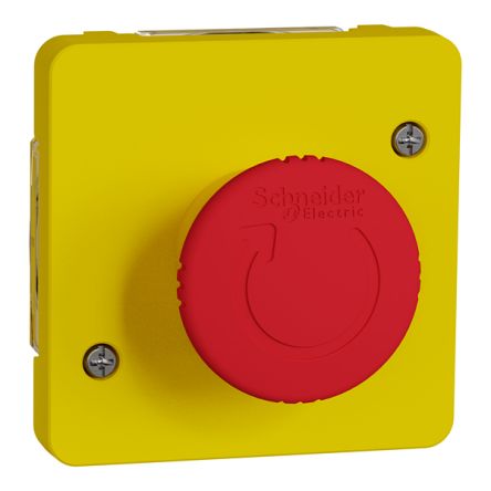 Schneider Electric Mureva Styl Series Rotary Emergency Stop Push Button, Surface Mount, IP55 [MUR35053]; 357-518
