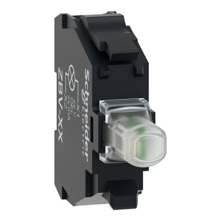 Schneider Electric Harmony Series Light Block for Use with Push Button, 12V ac/dc, White Light [ZBVJ1]; 357-544
