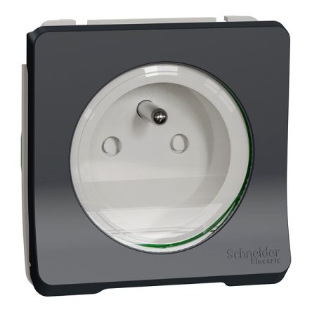 Schneider Electric Mureva Styl Anthracite Plug Socket, 2 Poles, 16A, French 2P [MUR38030]; 357-923