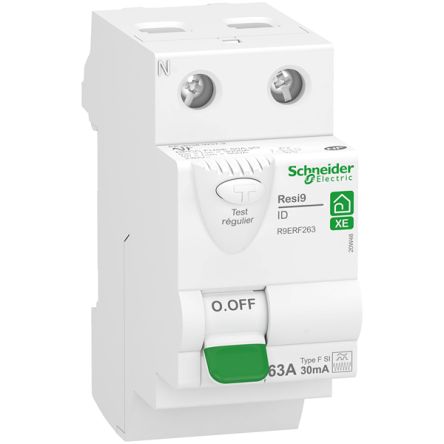 Schneider Electric Resi9 XE RCCB, 63A, 30mA, 400V [R9ERF263]; 358-022