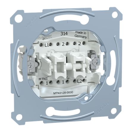 Schneider Electric Grey Push Button Light Switch, 2 Way, 2 Gang, D-Life [MTN3128-0000]; 358-045