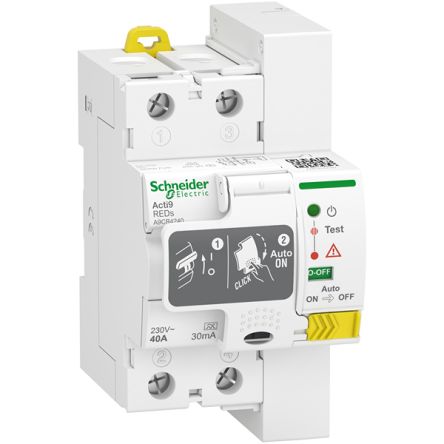 Schneider Electric Acti9 Reds RCCB, 40A, 30mA, 230V [A9CR4240]; 358-298
