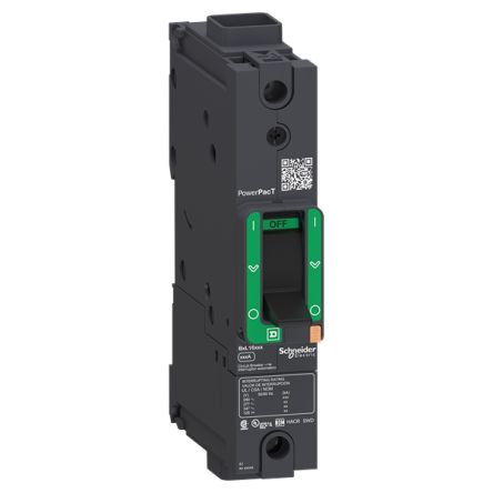Schneider Electric PowerPact Thermal Magnetic Circuit Breaker - PowerPacT  Single Pole 240V Voltage Rating Clip-On, [BGF16100]; 358-307