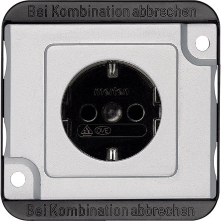 Schneider Electric Antivandale Silver 2 Gang Plug Socket, 2 Poles, 16A, Schuko [MTN2300-7060]; 358-313