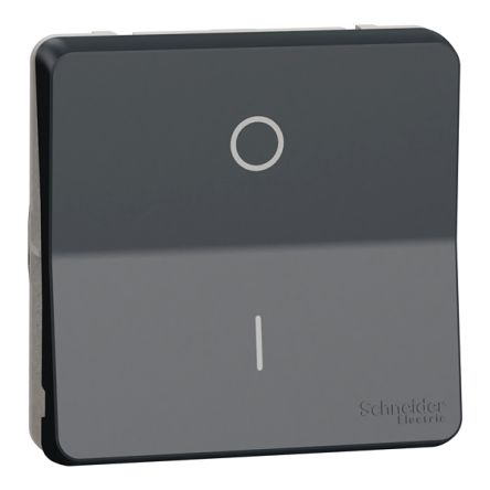 Schneider Electric Grey Push Button Light Switch, 1 Way, Mureva Styl [MUR35034]; 358-345