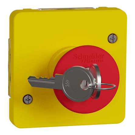 Schneider Electric Mureva Styl Series Rotary Emergency Stop Push Button, Surface Mount, 22mm Cutout, IP55 [MUR35052]; 358-347