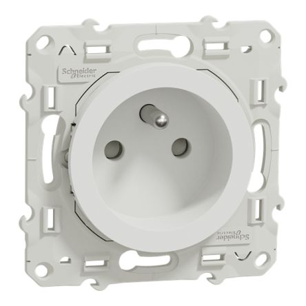 Schneider Electric Odace 2011 White Plug Socket, 2 Poles, 16A, French 2P [S520039]; 358-405