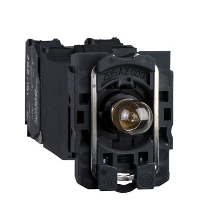 Schneider Electric Harmony Series Light Block for Use with Push Button, 220 → 240V ac, Red Light, 1 NC + 1 NO [ZB5AW04D45]; 358-408
