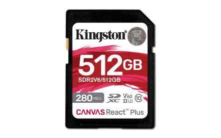 Kingston 512 GB SDXC SD Card, Class 10, U3, UHS-II, V60 [SDR2V6/512GB]; 358-604