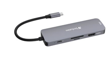 Verbatim 4 Port USB 3.2 USB A, USB C  Hub, USB Bus Powered, 121 x 40 x 13mm [32151]; 358-910