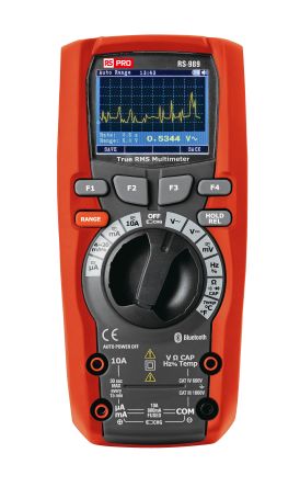 RS PRO LCD, TFT Colour Multimeter, True RMS, 20mA ac Max, 10A dc Max, 1000V ac Max [0]; 360-200