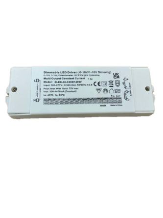 RS PRO Dimmable LED Driver, 3 → 65V Output, 40W Output, 1400mA Output, Constant Current Dimmable [0]; 360-663