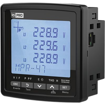 RS PRO 3 Phase LCD Energy Meter [0]; 360-700
