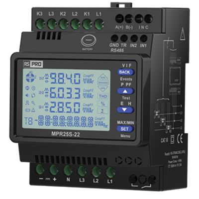 RS PRO 3 Phase LCD Energy Meter [0]; 360-704