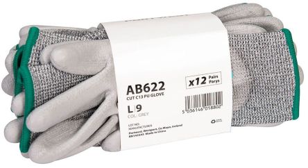 Portwest Hand Protection Grey Elastane, Glass Fibre, HPPE, Polyester Cut Resistant Work Gloves, Size XL, Polyurethane [AB622G7RXL]; 361-509