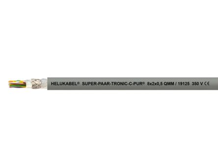 Helukabel SUPER-P Series Control Cable, 3 Cores, 0.25 mm², Screened, 24 AWG, Shielded PUR Shield, Control Cable [19103]; 361-870