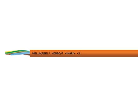 Helukabel H05BQ Control Cable, 3 Cores, 1 mm², Screened, Black, 18 AWG [22054]; 361-878