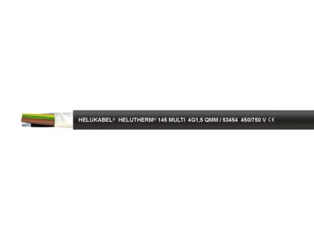Helukabel HELUTHERM Control Cable, 1 Cores, 2.5 mm², Screened, Black, 14 AWG [53473]; 361-953