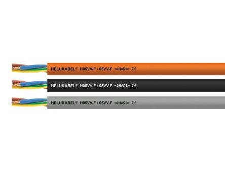 Helukabel H05VV-F Series Black 0.75 Hook Up Wire, 19, PVC Insulation, 29450 [29450]; 362-016