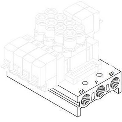 SMC SS5Y5 series 12 station Manifold, SS5Y5-20-12-00F-Q [SS5Y5-20-12-00F-Q]; 362-183