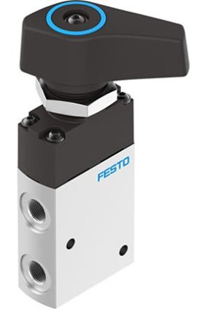 Festo Manual Valve Function Pneumatic Manual Control Valve VHEF Series, G 1/8, 1/8in, VHEF-ET-B32-G18 [VHEF-ET-B32-G18]; 362-481