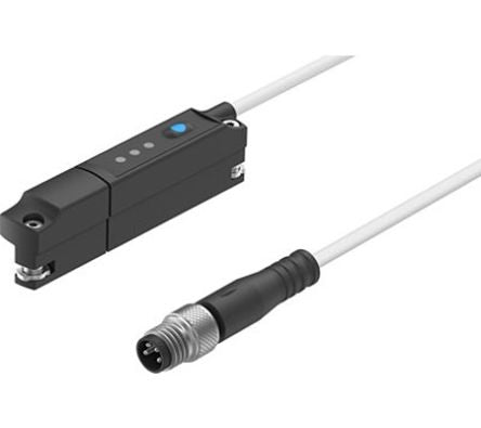 Festo Transmitter Pneumatic Cylinder Sensor, IP65, IP68, 15 → 30V dc, Manual Operation, SDAT, with LED [SDAT-MHS-M50-1L-SV-E-0.3-M8]; 362-527