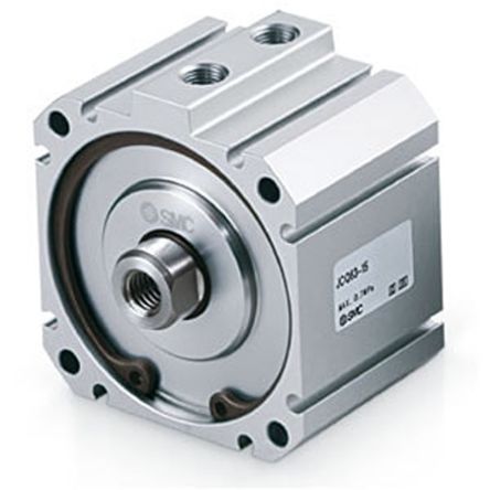 SMC Pneumatic Piston Rod Cylinder - JCDQ80TF-15, 80mm Bore, 15mm Stroke, JCQ Series, Double Acting [JCDQ80TF-15]; 362-598