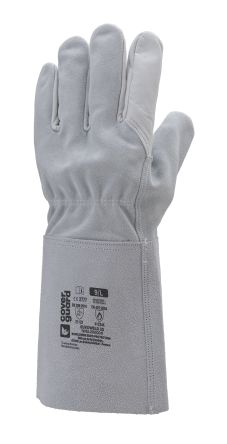 Coverguard EUROWELD 200 Grey Leather Welding Work Gloves, Size 9, No Coating [1WEL200009]; 362-696