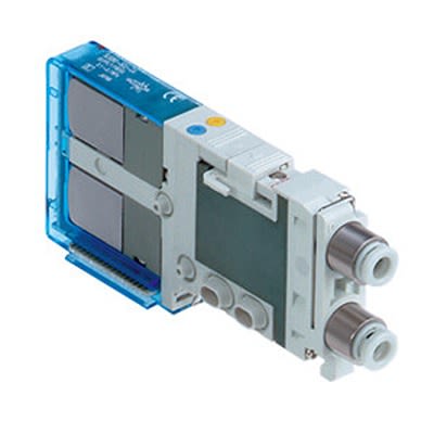 SMC Dual 3 Port Valve Pneumatic Solenoid Valve - Solenoid One-Touch Fitting 6 mm SJ3000 Series 24V dc [SJ3A60-5CU-C6]; 362-940