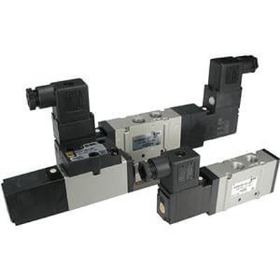 SMC 3 Position Exhuast Center Pneumatic Solenoid Valve - Solenoid VFS2000 Series 24V dc [VFS2400-5FZ-Q]; 362-969