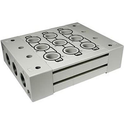 SMC SY9000 series 4 station Manifold Base, SS5Y9-23-04-00F-Q [SS5Y9-23-04-00F-Q]; 363-016