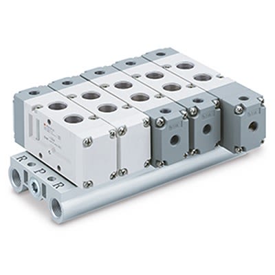 SMC VF5000 series 2 station G 3/8 Manifold Base, VV5F5-20-021-00F [VV5F5-20-021-00F]; 363-054
