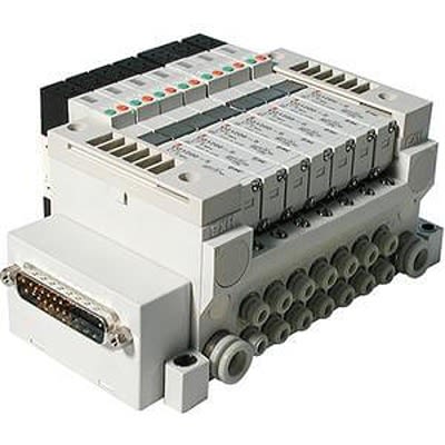 SMC VQ1000 series 3 station One-Touch Fitting 6 mm D-Sub Manifold, VV5Q11-03C6FU0-Q [VV5Q11-03C6FU0-Q]; 363-057