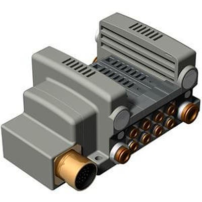 SMC VQC2000 series 4 station One-Touch Fitting 6 mm Manifold Base, VV5QC21-04C6MD0 [VV5QC21-04C6MD0]; 363-066