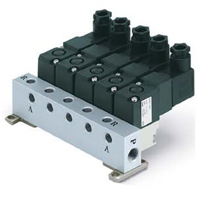 SMC EVV317 series 2 station Manifold Base, EVV317-02-021-02F [EVV317-02-021-02F]; 363-400