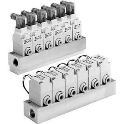 SMC VV2Q series 3 station G 3/8 Manifold Base for use with VQ20/30, VV2Q22-03-00F-Q [VV2Q22-03-00F-Q]; 363-560