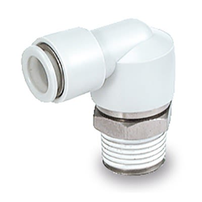 SMC KXL Series One-touch Fitting, 6 mm to R 1/4 Male, Threaded-to-Tube Connection Style, KXL06-02S [KXL06-02S]; 363-754