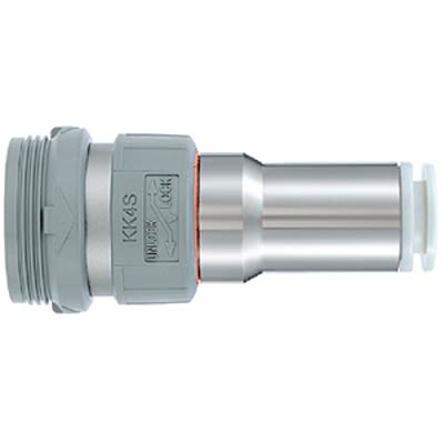 SMC Stainless Steel Female Coupler Nipple, 1/8 in Female 10mm One Touch Fitting [KK3S-04H]; 363-943